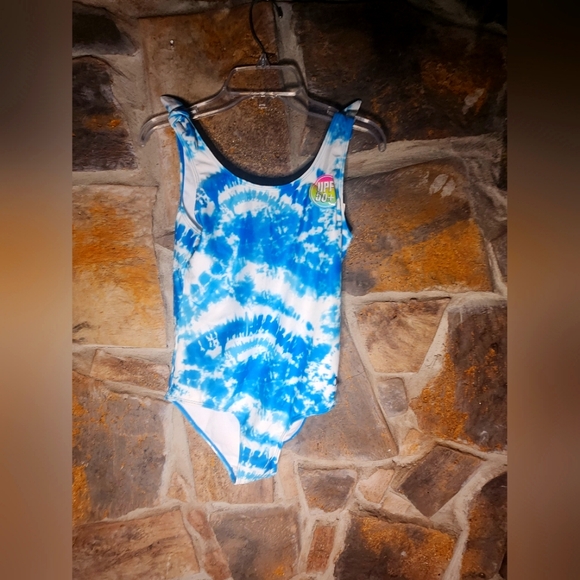Blue Tie Dye 4 Piece Swimsuit